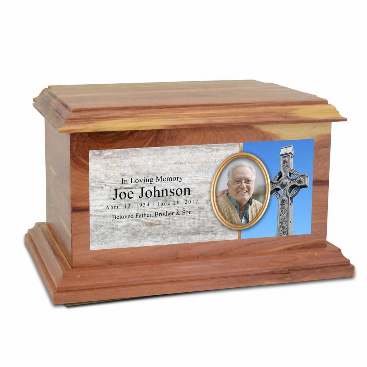 Cross Tribute Chest cremation urn
