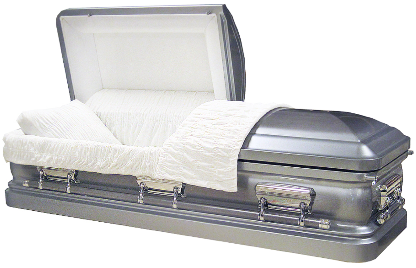 Silver finish 18 gauge steel casket